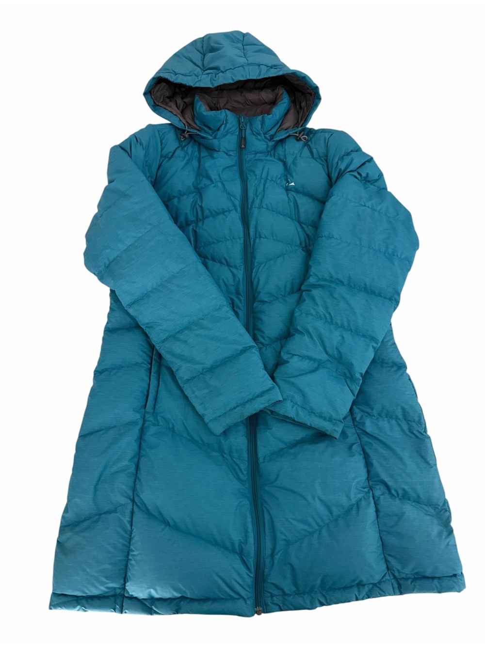 PARADOX Teal Blue Hooded Long Down Puffer Coat Jacket size XL